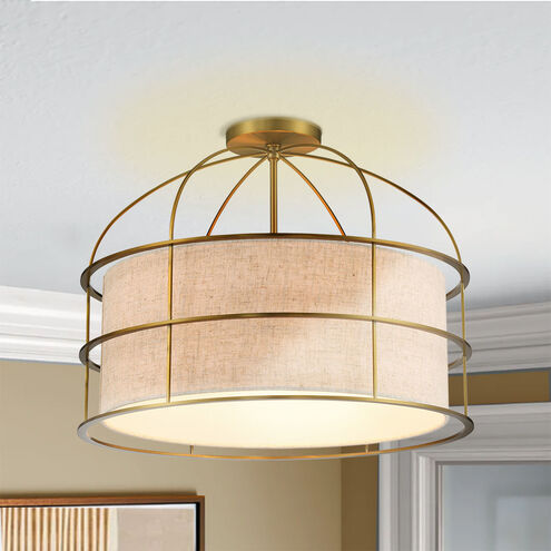 Gateway Park 5 Light 20 inch Soft Brass Convertible Pendant / Semi Flush Ceiling Light
